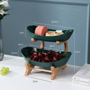 Fruit Bowl with 2/3 Level Wooden Support