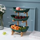 Fruit Bowl with 2/3 Level Wooden Support