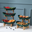 Fruit Bowl with 2/3 Level Wooden Support